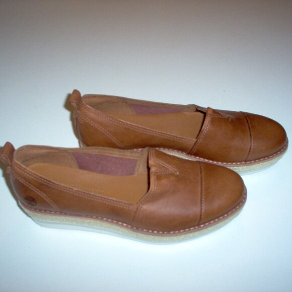 Timberland Leather Sensorflex Platform Wedge Slip on Women's 9.5 Brown. Comfort - Picture 4 of 6